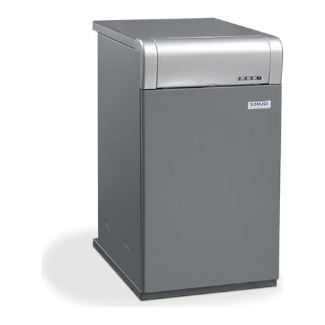 Domusa – Chaudière fioul basse température 26,5 kW – Production eau chaude 12,2 L/min – Classe B – Faible niveau sonore – Acier anticorrosion