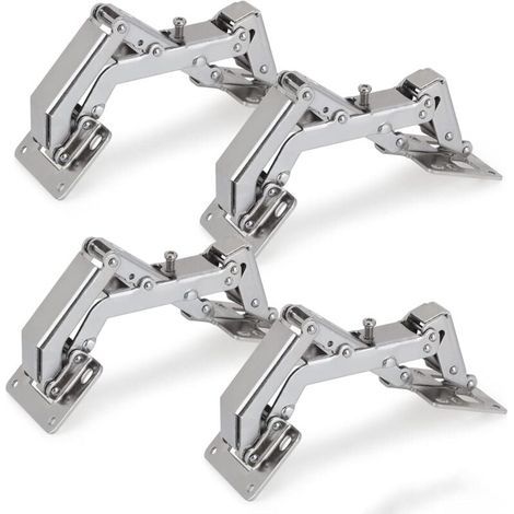 Bisagras para puertas de armario, bisagras de 170 grados, bisagras invisibles para armarios de cocina, bisagras de gran angular, juego de 4, con amortiguación de cierre suave. (1/4)