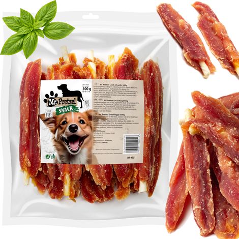 Premio para perros, snack Mr. Pretzel Duck Lollipop 500g