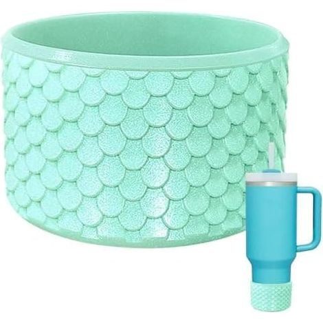 Protection pour fond de tasse - Protection antidérapante à motif écailles de poisson  Accessoires de randonnée anti-rayures, protection pour bouteille isotherme pour [HK] Vert menthe (1/5)