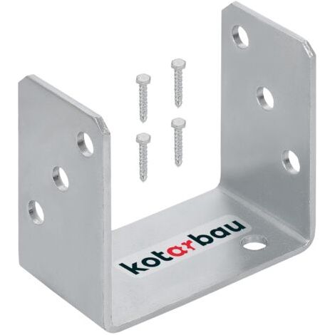Support de poteau en U à visser 100 mm – Galvanisé à chaud – Pour béton et bois – Installation rapide et facile – Résistant à la corrosion-NANOTEH (1/5)