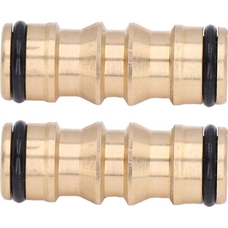 Lot de 2 raccords de tuyau laiton mâle mâle 1/2 pouce pour raccord rapide arrosage voiture et flexible (1/5)