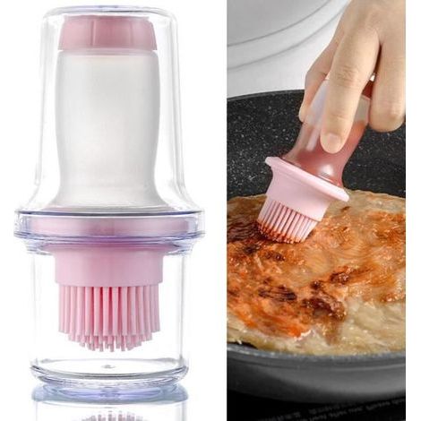Pinceau Cuisine.Distributeur d'huile d'olive.Bouteille D'Huile.Pinceau à Badigeonner.Brosse à Bouteille d'assaisonnement en Silicone (1/4)