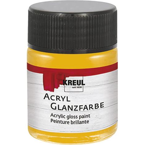 Peinture acrylique brillante, 50 ml verre jaune foncé, peinture acrylique brillante et lisse pour peindre et bricoler, à base d'eau, résistante à la salive, séchage rapide et opaque (1/2)