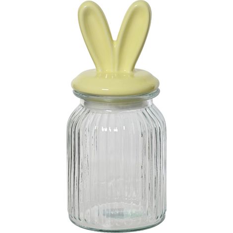 Kaemingk Glasgefäß Ostern 24 cm grün-weiß Figur