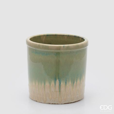 EDG Enzo De Gasperi Vaso Glaze Cilindro Lime Ceramica 23 cm