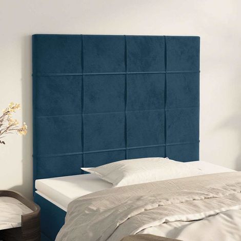 Tête de lit en velours bleu foncé, hauteur réglable, 80 x 5 x 118/128 cm - PANGIVO (1/5)