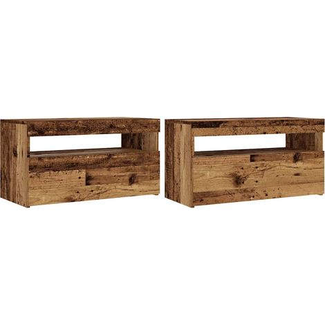 Maison Exclusive - Mobili Porta TV con LED 2 pz Legno Antico in Legno Multistrato