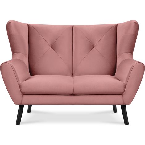 KONSIMO MIRO Kleine zweisitzige Sofagarnitur für das Wohnzimmer, rosa (1/4)