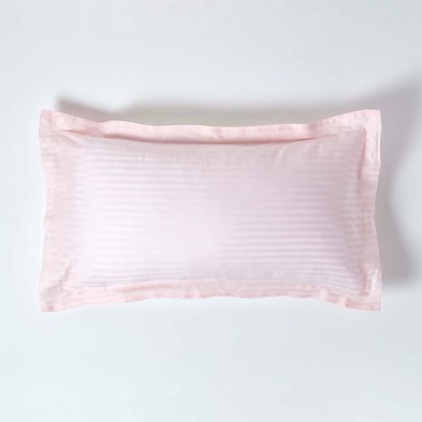 HOMESCAPES Pink Egyptian Cotton Ultrasoft King Size Oxford Pillowcase 330 Thread Count - Pink (1/4)