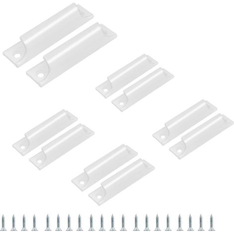 Manillas para puertas de terraza, manillas para puertas correderas, manillas metálicas para ventanas, material de aleación de aluminio, juego de 10 piezas (blanco) (1/4)
