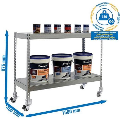 Simonrack Metallregal galvanisiert mit Rollen