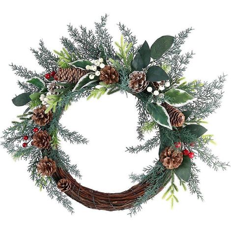 Couronne de porte d'entrée - Décorations de Noël hivernales pour la porte d'entrée (1/4)