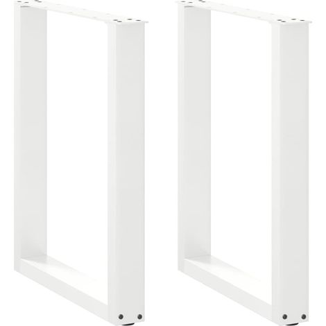 Esstischbeine U-Form 2 Stk. Weiß 60x(72-73) cm Stahl