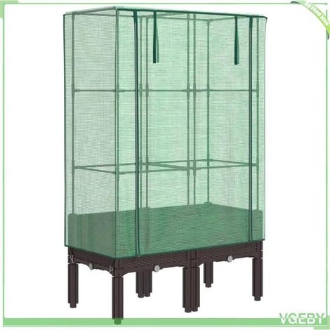 Jardinière surélevée avec housse - FAFEICY - 4015805 - Aspect rotin - 80x40x140 cm - Housse imperméable ventilée (1/5)