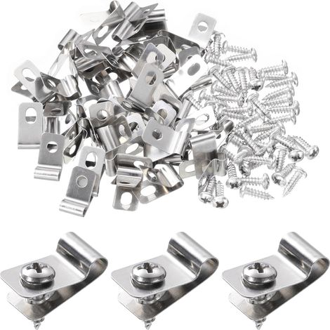50pcs 0.16" Pince de Fixation pour Clôture Grillage avec 40 vis (1/5)