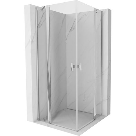 Mexen Mist Duo cabina de ducha abatible 100 x 100 cm, transparente, cromo - 8A4-100-100-01-00 (1/5)