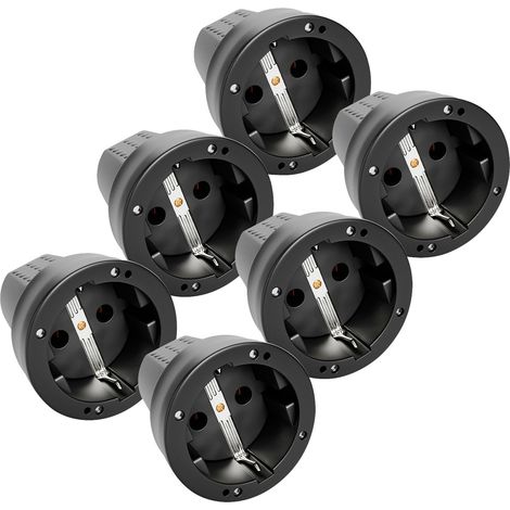 ABSINA Douille de contact de protection, noire, 6 pièces (1/5)