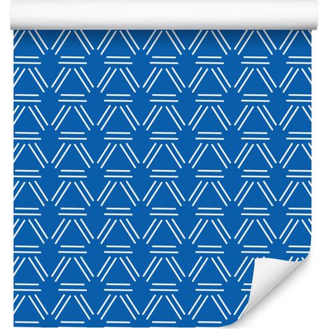 Carta da parati con motivo geometrico blu, sfondo blu 50x1000 cm (1/5)