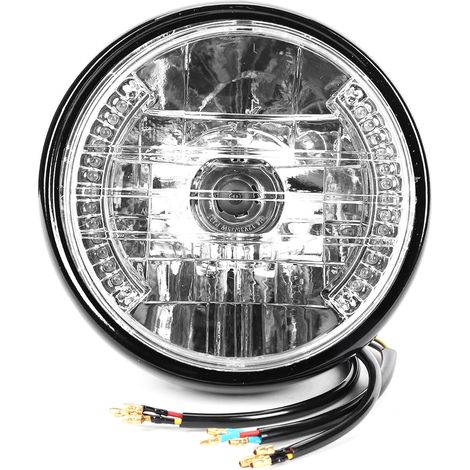 aqxreight H4 LED-Scheinwerfer für Motorräder, 7 Zoll, hohe Helligkeit, energiesparend, lange Lebensdauer für Motorradfahrer, Gelb, Gold 3000K.