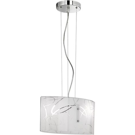 Spirelli Suspensión Rectangular 2xE27 Vidrio Con Trío Iluminando Círculos Decorativos (1/3)