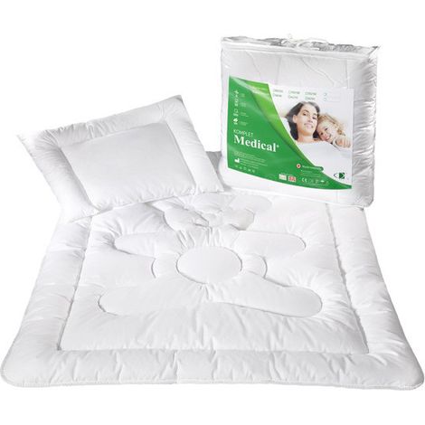 Kinderbettdecke 110x140 cm, Kissen 50x60 cm, medizinisches Weiß, antiallergisches Set