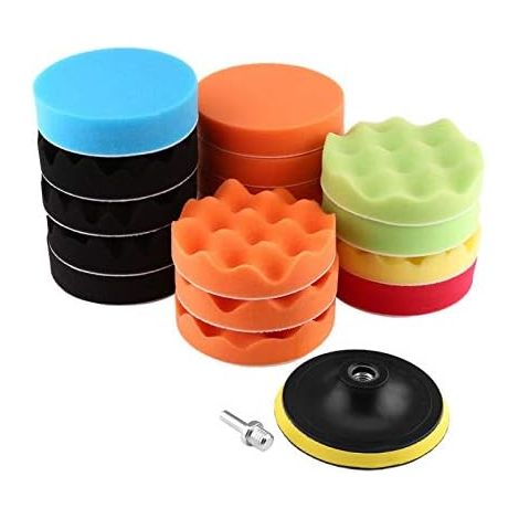 19 Pcs Éponge de Polissage Kit Machine à Polir Polisseuse Rectifieuse Tampon de Polissage pour Voiture(4pouce) (1/5)