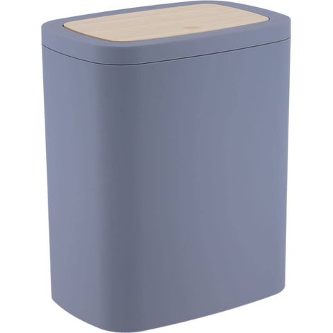 Abfallbehälter abs rubber+ pvc bambus facon 5l - grau - Tendance