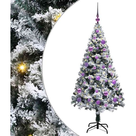 Sapin de Noël，Arbre de Noël artificiel Vert 150 cm PVC, Acier et Plastique CFW56940 (1/5)