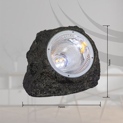 Lot de 3 spots solaires LED pour jardin – Éclairage auto‑chargeant, plastique gris IP44 – Idéal pour allée, massif ou terrasse