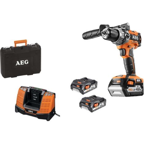 AEG – Perceuse compacte brushless 18V avec 3 batteries 2.0Ah – Moteur brushless – Couple 65Nm – Coffret avec chargeur – BSB18C2BLLIX03C