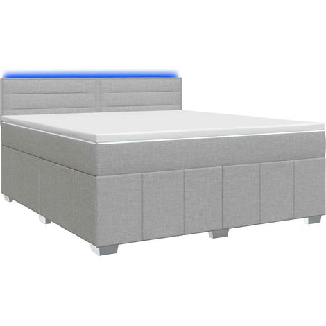 Maison Exclusive - Letto box spring con materasso Grigio Chiaro 140 x 190 cm (1/5)