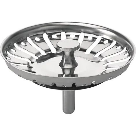 Cesta cromada diámetro 83mm para desagüe de fregadero WIRQUIN.