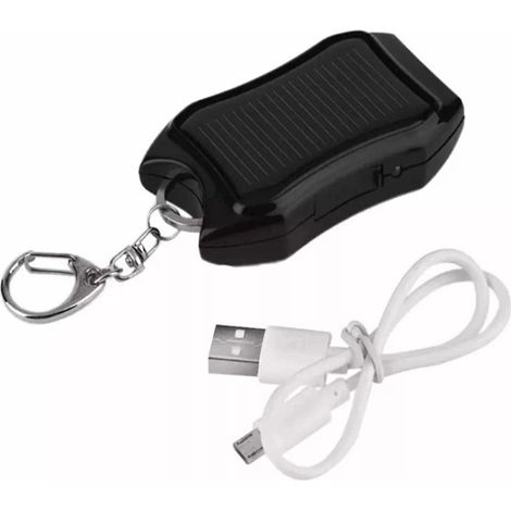 TRADE SHOP - Power Bank Solare Portabile A Portachiavi Caricatore Esterno Emergenza Con Luci Led Usb - (1/5)