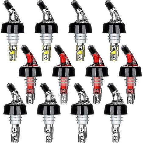 Doseurs pour bouteilles d'alcool, lot de 12, becs verseurs doseurs rapides de 30 ml, distributeur automatique pour bar à domicile (1/5)