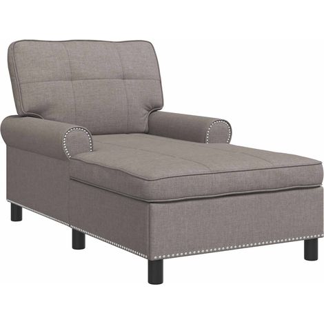 Sillón reclinable con cojín Taupé 91 x 157 x 91 cm tela vidaXL
