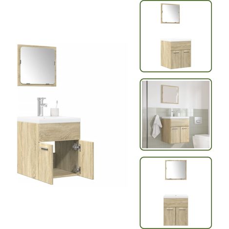 vidaXL Ensemble de meubles de salle de bain 3 pcs chêne sonoma