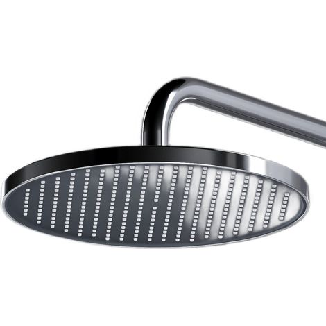 BERNSTEIN - Ducha Rectangular en ABS con chorro lluvia y anticalcáreo - Ø25,4cm - D2201R - Cromo / Negro mate Cromo / negro mate