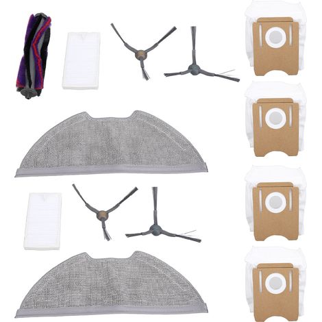 Kit de accesorios para aspiradoras robot M9 y Obode A8, que incluye rodillo principal, 4 cepillos laterales, 2 filtros, 4 paños y 4 bolsas.
