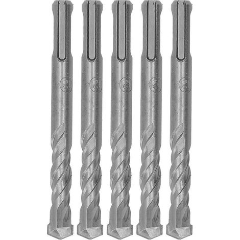 5-teiliges Set Bohrhammer-Bohrer mit Hartmetallspitze, spiralförmig, 2 Schneiden, Schlagbohrer für Ziegel und Stein 1