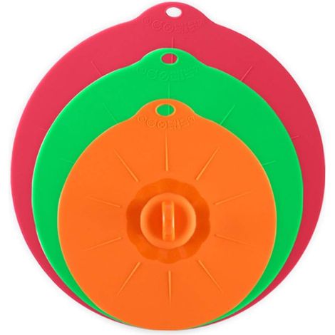 Couvercle En Silicone - Rond - 5 Tailles 10 15 20 25 30 Cm - Usage Micro-ondes Four Réfrigérateur Congélateur - Lot De 3 (1/5)