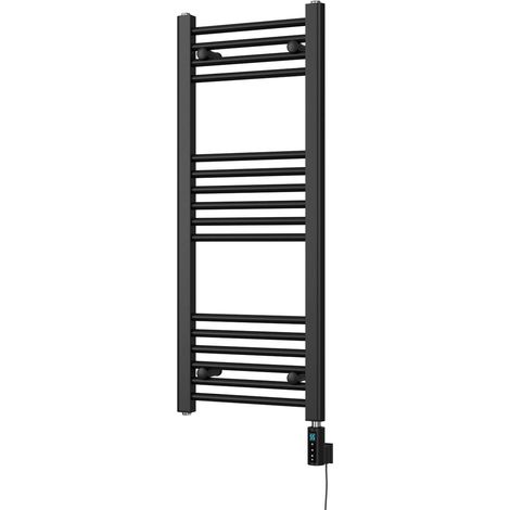 Zennor - Black Electric Towel Rail H1000mm x W400mm Straight 300w Thermostatic WIFI (1/3)