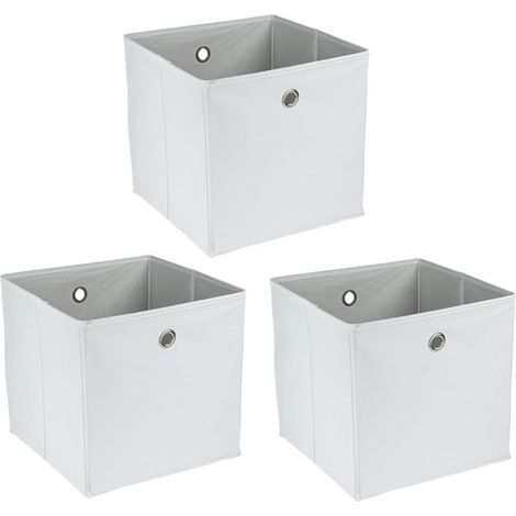 Lot de 3 Boîtes de rangement, Pliable, Carton, Nylon, 30x30x30 cm, Maison (1/5)