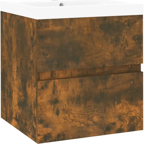 Mobile lavabo con vasca integrata 41 x 38,5 x 45 cm multistrato rovere affumicato 020006870