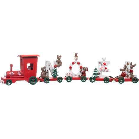 Déco de Noël Petit Train avec 4 Wagons en Bois L 44.5 cm - Feeric Christmas (1/2)