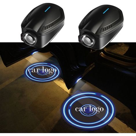 (1 pièce - autre remarque) Projecteur de logo LED pour voiture, éclairage d'accueil pour portières, rechargeable sans fil, logo fantôme, kit de lampe laser pour emblème de voiture, éclairage pour véhi (1/3)