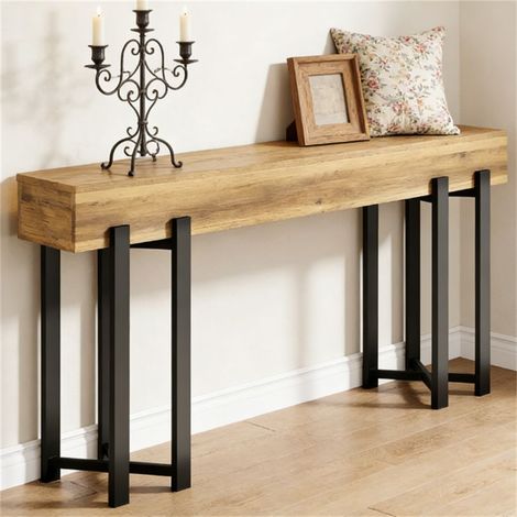 Console étroite de 160 cm avec structure métallique pour entrée et bureau à domicile (1/5)