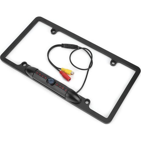 Caméra de recul pour plaque d'immatriculation américaine, angle de vision de 170°, vision nocturne, étanche, 8 LED, assistance au recul (1/5)