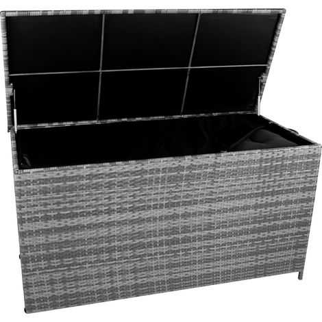 Rattan Cushion Storage Box 700L - Grey