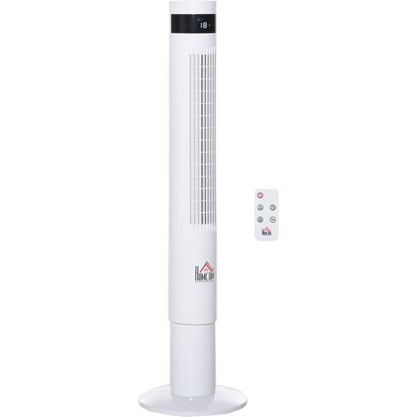 Beyamis Turmventilator, Standventilator mit 3 Lüftungsstufen, Fernbedienung, 50-W-Ventilator mit 12-Stunden-Timer, LCD-Display, 85°-Oszillation, für Schlafzimmer, Weiß